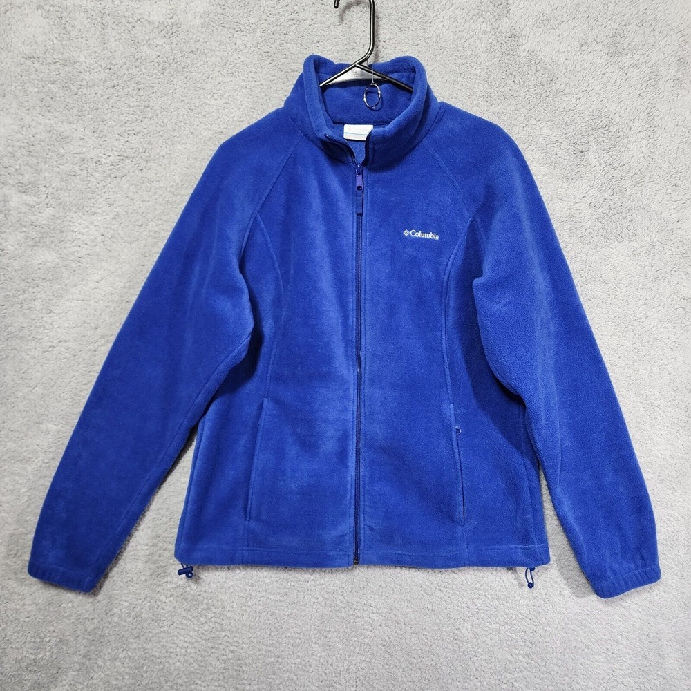 Columbia Fleece Jacket Womans XL Blue Full Zip Outdoor Y2K‎ Layering Hiking Camp